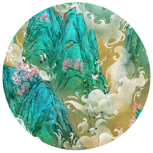 青绿山水|插画|商业插画|风一伊 - 原创作品 - 站酷