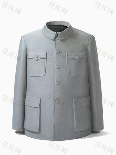 中山装 服饰 灰色 实物 中山装 中山装手绘