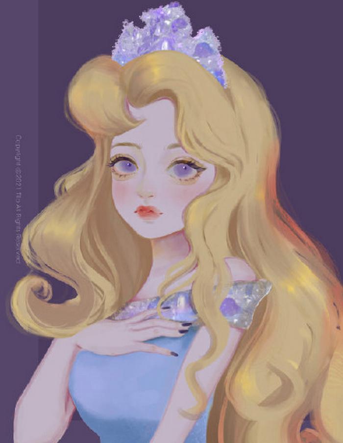 原创迪士尼公主化身大眼萌妹,贝儿完全可以驾驭,爱丽儿有点美