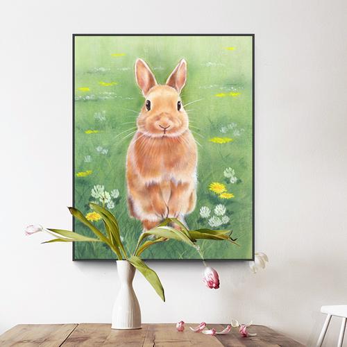 品都乖萌小兔子diy数字油画手工填色家居客厅卧室墙壁背景装饰画