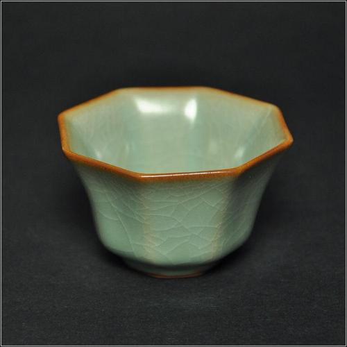 晓芳大师 台湾晓芳窑 汝窑 粉青开片 八方杯 正品(欣赏)商品图片价格