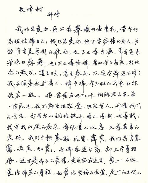 舒婷致橡树钢笔字笔友习作欣赏