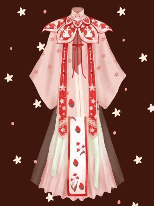 汉服手绘设计图铅笔稿