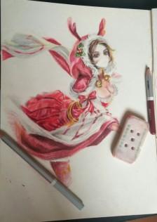 彩铅画 貂蝉 圣诞恋歌 信仰