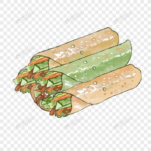 免抠元素 手绘/卡通元素 春卷手绘.psd