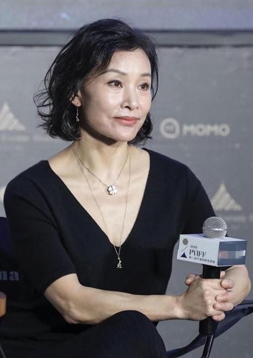 陈冲太有国际脸一身黑色造型配蓬松短发亮相满屏高级感