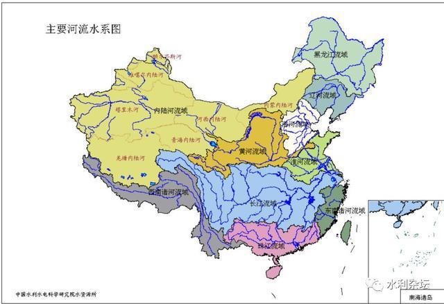 中国境内"七大水系"均为河流构成,为"江河水系",均属太平洋水系.