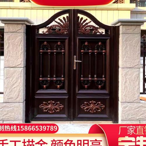 铝艺大门欧式别墅欧式庭院门乡村小区家用铝合金门平移电动双开门