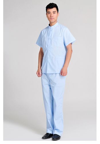 短袖长裤套装男护士服 半袖偏襟立领美容服药店月嫂护士裤