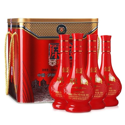 52度泸州老窖原酿天典礼盒500mlx4