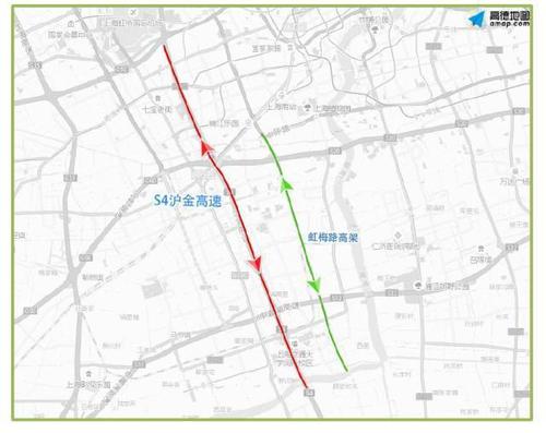 可作为s4沪金高速拥堵路段的备选绕行线路