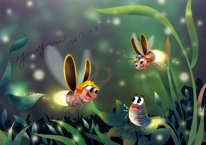 英麦田美学空间少儿中高段7月13日作品集一一萤火虫