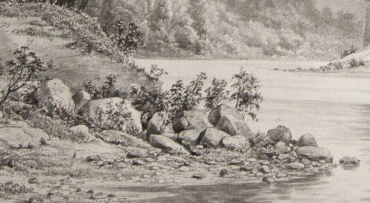 走一波素描风景领略山川河流的自然风光素描