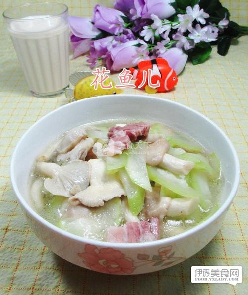 咸肉秀珍菇煮长瓜