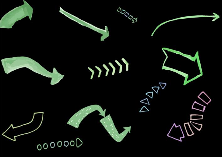 传统遇上现代,水彩箭头笔刷和艺术线条笔刷,你pick哪个?