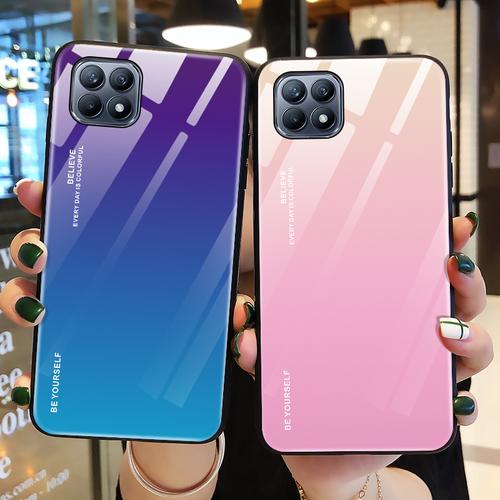opporeno4se手机壳彩虹玻璃oppo reno 4se保护硅胶套reno4se全包5g防