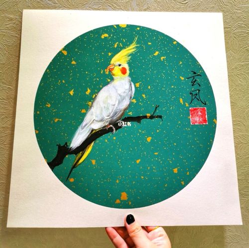 原创国画——玄凤鹦鹉00_绘画_寻找小红书绘画大神