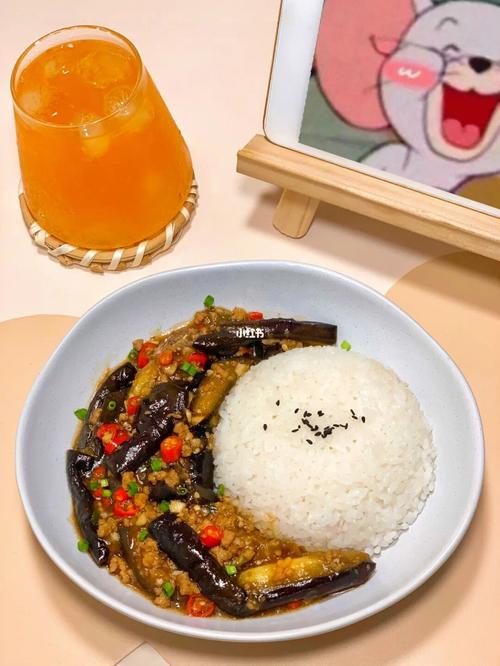 一人食|肉末茄子盖饭98免油炸巨下饭6015_米饭