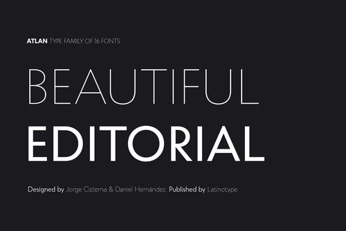 经典无衬线几何英文字体atlan