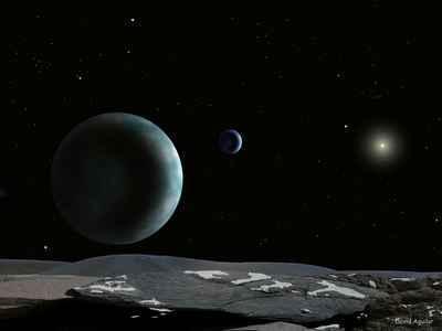 冥王星系统中大型的卫星“卡戎”的表面存冰层,而且存在有