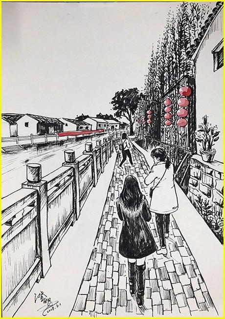 樟林古港系列速写3