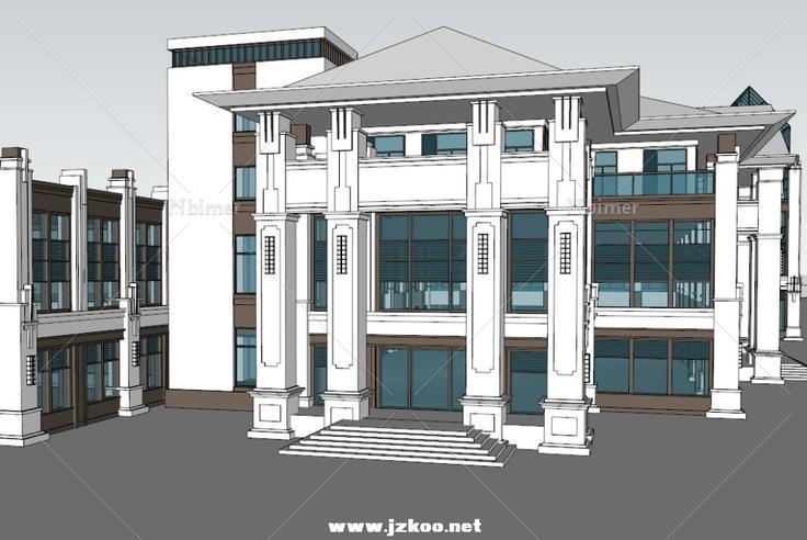 商业会所,现代建筑,三层玻璃结构