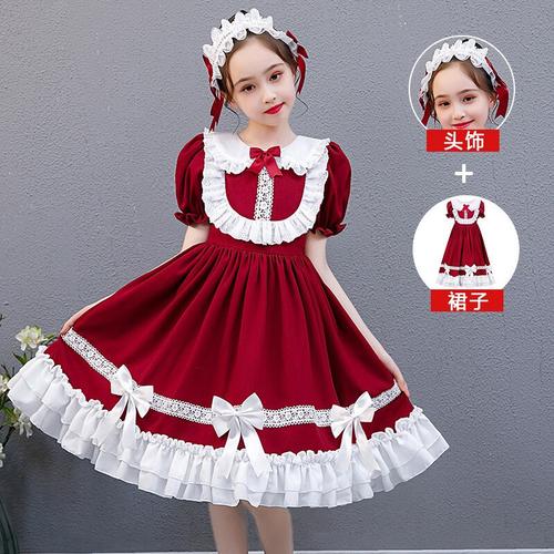 公主裙夏季儿童连衣裙可爱萝莉装小女孩夏装短袖洋气蓬蓬裙子六一儿童