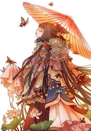 古风人物彼岸花简笔画