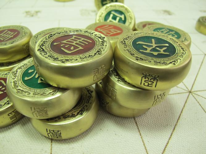 新款 铜材质 青铜铸造 烤漆着色 收藏品 纯铜象棋
