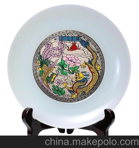 高清仿玉精品 龙凤呈祥高清仿玉盘图片