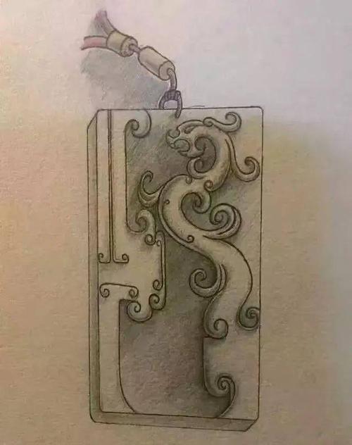 仿古玉雕画稿精彩