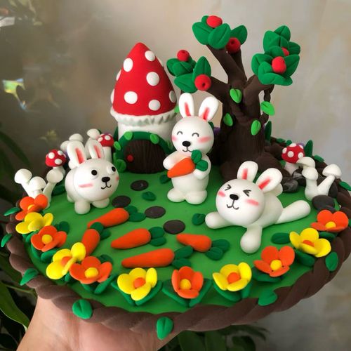 【粘土创意手工动物】超轻黏土彩泥作品,成品,手工