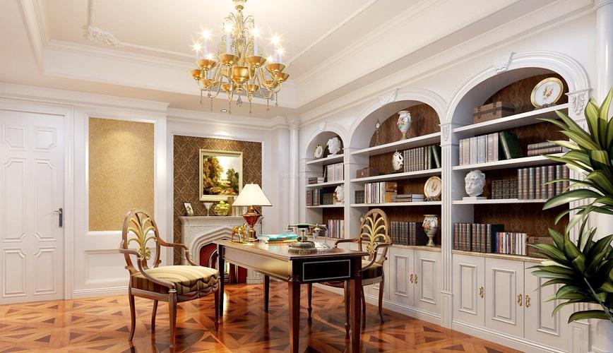 欧式风格书柜室内装饰设计效果图欣赏