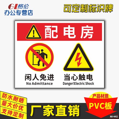 配电房标识牌配电重地当心触电警示警告标志牌有电危险闲人免进标示牌