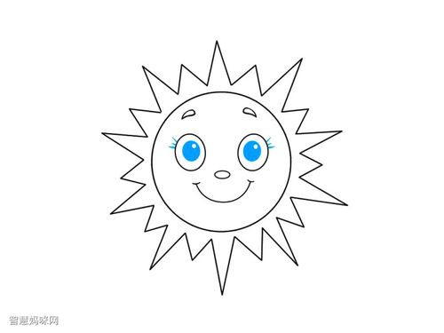 卡通太阳简笔画画法步骤