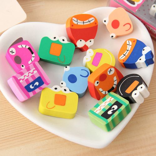 韩国文具创意橡皮擦可爱清新小动物木偶橡皮套装迷你儿童橡皮