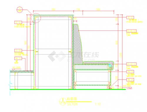某地酒店装修工程沙发卡座节点大样图