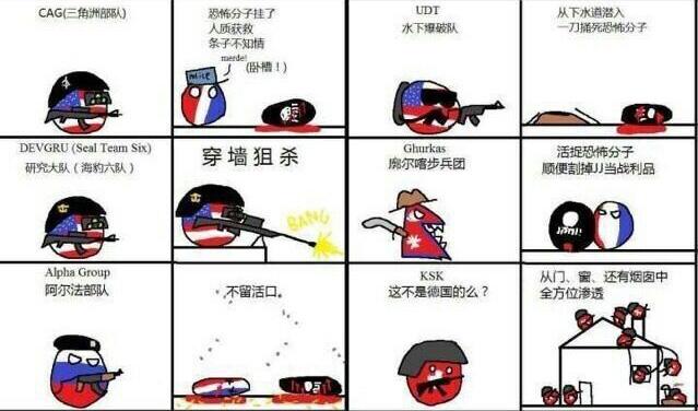 波兰球漫画:各国特种部队怎么对付"查理周刊"恐怖分子?