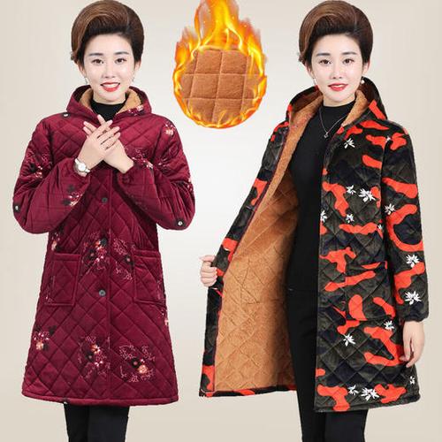 jxg加绒罩衣女大人加厚冬防脏保暖时尚中长款工作服加棉护衣厨房围裙