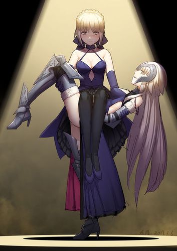 求一张fgo里黑贞德逆公主抱黑saber的图