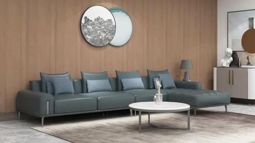 如果说皮革触感带有一丝深沉,那 cbd家居·黑金|hz039沙发的皮布结合