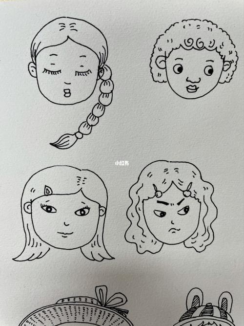 简笔画-人物表情_简笔画_发型_教程_简笔画教程_文化
