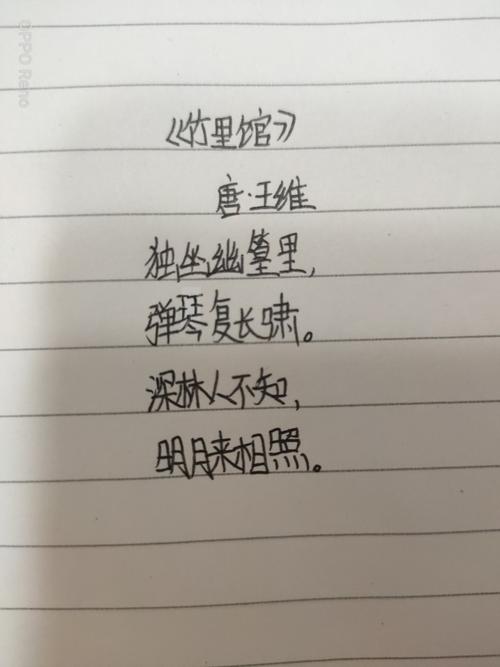语文竹里馆练字