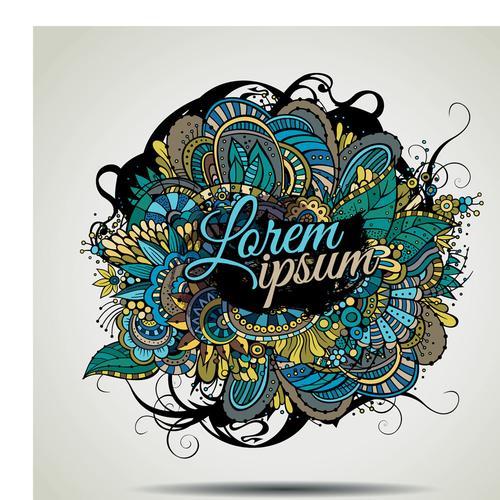 彩色花纹背景图片[矢量图,eps格式]