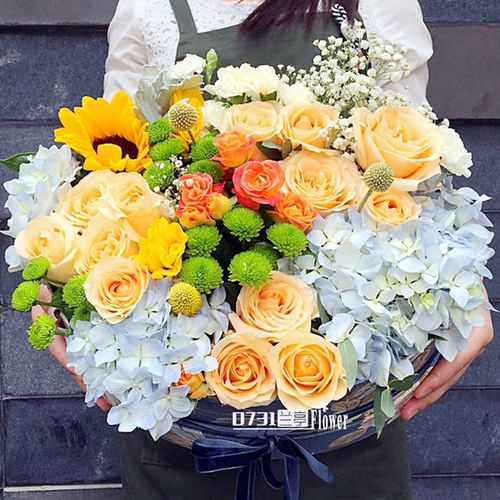 情人节长沙鲜花速递同城免费配送9朵向日葵花束送长辈祝福