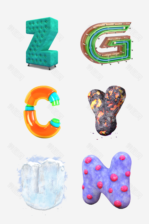 字母c4d立体字