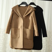 带帽羊绒女大衣