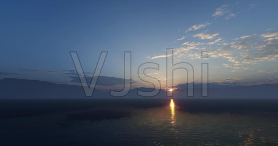 湖泊日出日落唯美意境