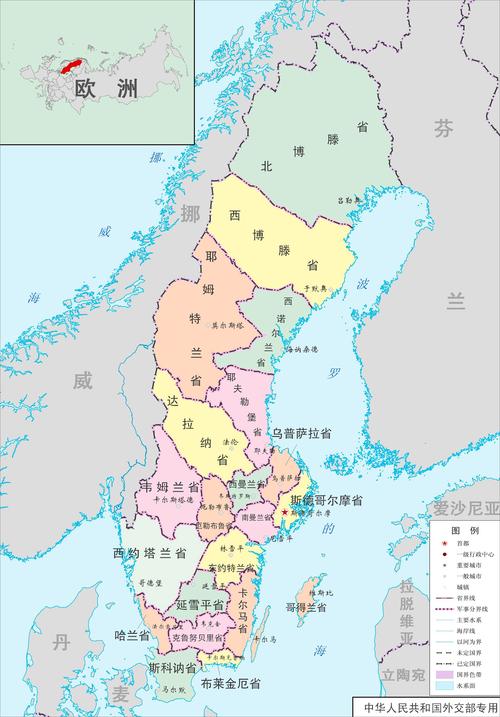 瑞典行政区域图_瑞典地图查询