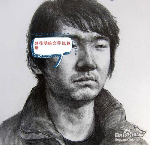 素描人物脸部阴暗面线条怎么画